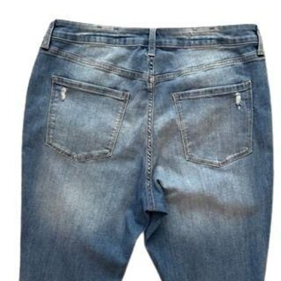 LC Lauren Conrad Skinny Jeans Medium Wash Distressed Cuffed Women's Size 14 - Picture 11 of 12